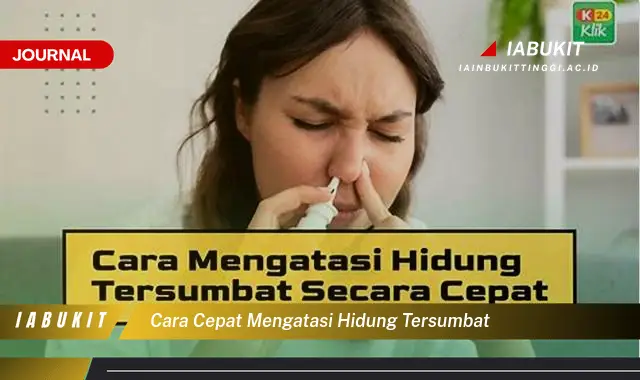 Inilah Cara Cepat Atasi Hidung Tersumbat yang Mudah Dipahami