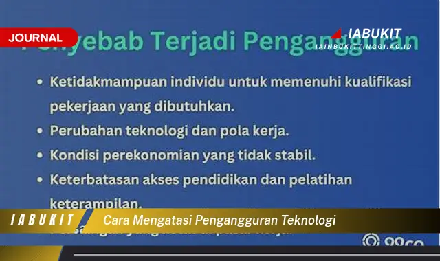 Ketahui Cara Mengatasi Pengangguran Teknologi yang Jarang Diketahui