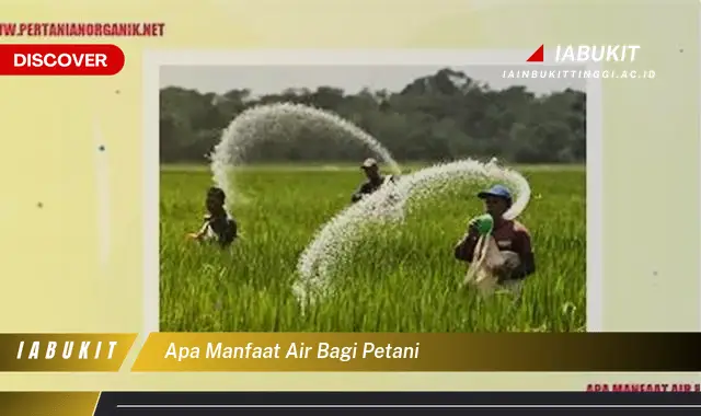 apa manfaat air bagi petani