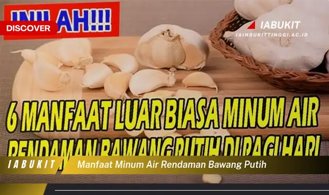 manfaat minum air rendaman bawang putih