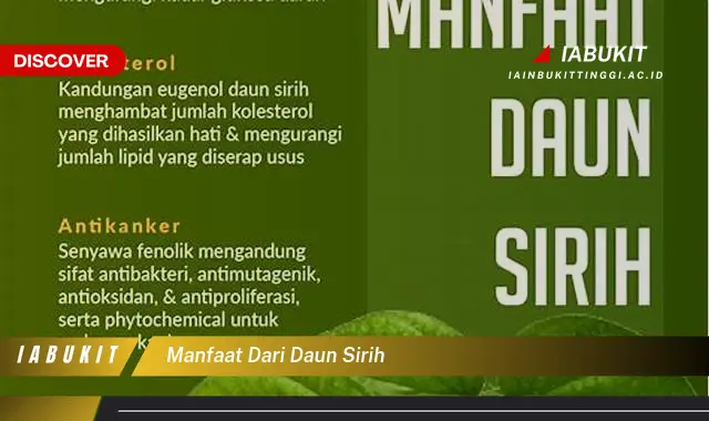 manfaat dari daun sirih