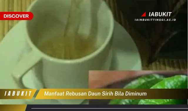 manfaat rebusan daun sirih bila diminum