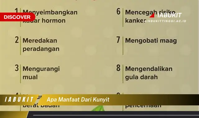 apa manfaat dari kunyit