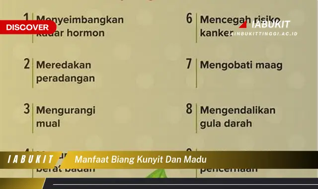 manfaat biang kunyit dan madu