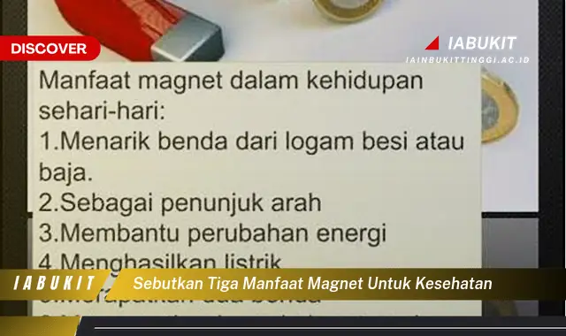 sebutkan tiga manfaat magnet untuk kesehatan