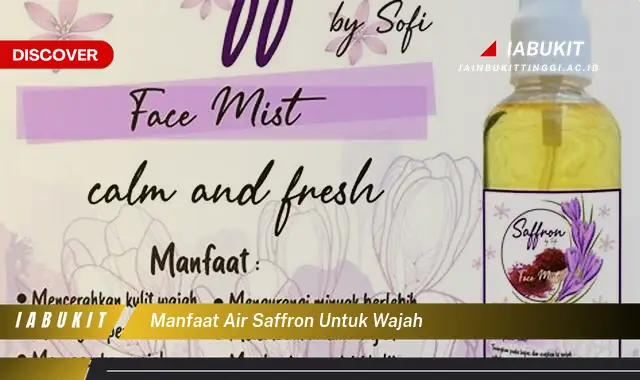 manfaat air saffron untuk wajah