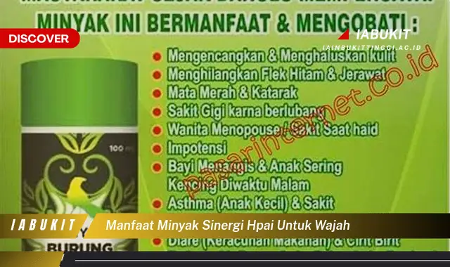 manfaat minyak sinergi hpai untuk wajah