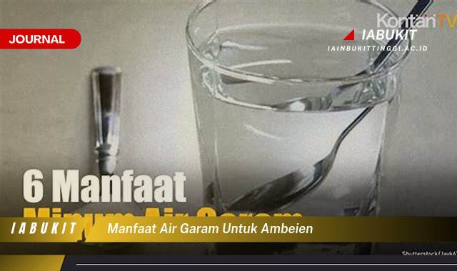 Inilah 9 Manfaat Air Garam untuk Ambeien, Redakan Nyeri dan Gatal Secara Alami