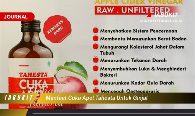 Inilah 10 Manfaat Cuka Apel Tahesta untuk Ginjal Anda, Fakta dan Bukti Ilmiah