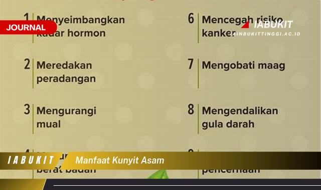 Inilah 9 Manfaat Kunyit Asam untuk Kesehatan Tubuh Anda