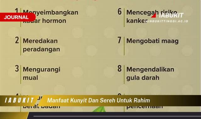 Inilah 10 Manfaat Kunyit dan Sereh untuk Rahim, Kesehatan Wanita yang Optimal