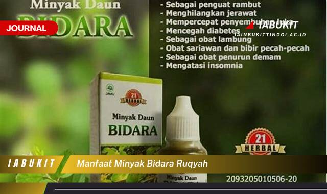 Inilah 9 Manfaat Minyak Bidara Ruqyah, Khasiat, Cara Penggunaan, dan Testimoni
