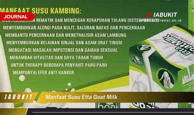 Inilah 9 Manfaat Susu Etta Goat Milk untuk Kesehatan Tubuh Anda