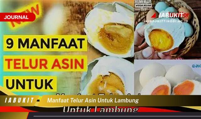 Inilah 10 Manfaat Telur Asin untuk Lambung, Mencegah Maag, Asam Lambung, dan Gangguan Pencernaan Lainnya